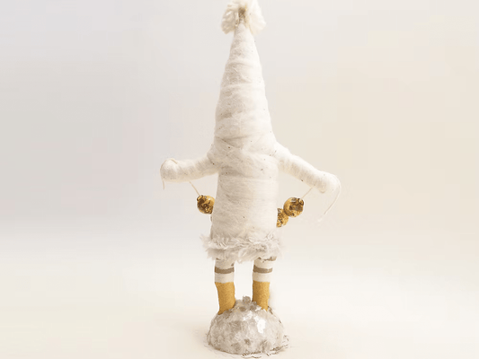 White Decorating Elf Figure | Vintage by Crystal Spun Cotton Ornament - Bon Ton goods