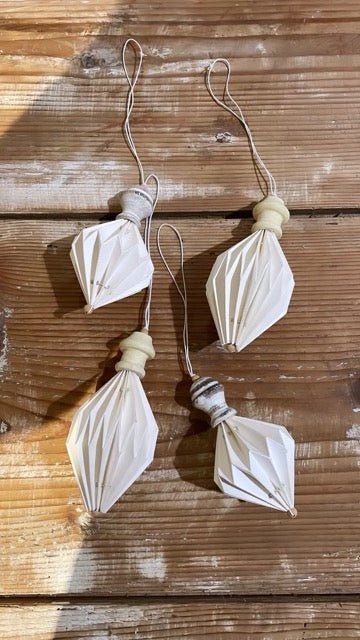White Paper Geode - Large | Christmas Ornament - Bon Ton goods