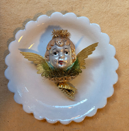 Winged Angel Head Ornament by Nostalgie Christbaumschmuck