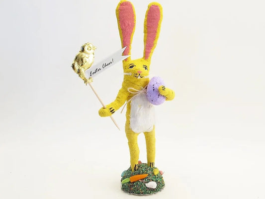 Yellow Easter Bunny Figure - Vintage by Crystal | Vintage by Crystal Spun Cotton Ornament - Bon Ton goods