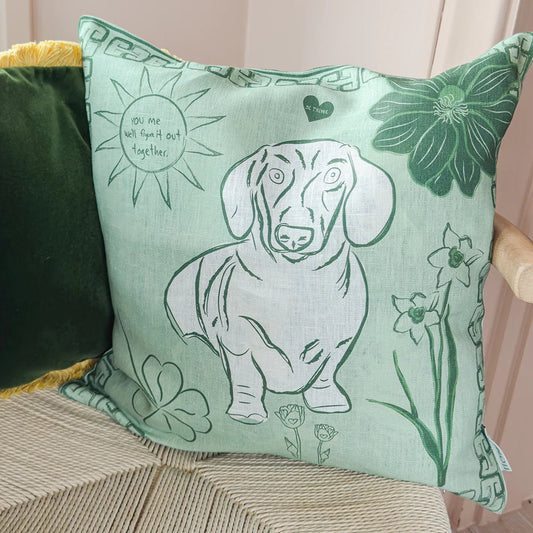 You and Me Will Figure It Out Cushion (Green) - Bon Ton goods