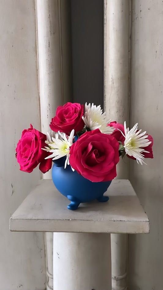 Tulip vase on legs blue large KLEI | Heinen Delfts Blauw