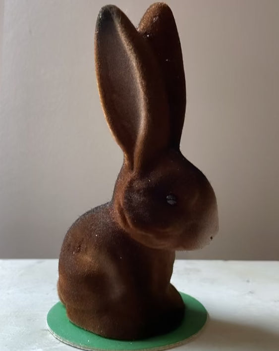 Brown Velvet Bunny Sitting - Ino Schaller