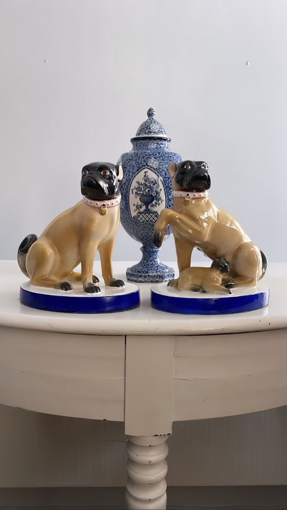 Antique Italian Set of Pugs