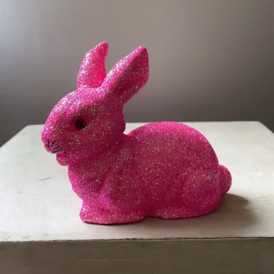 Hot Pink Glitter Extra Small Bunny Lying | Ino Schaller