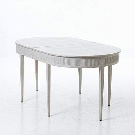 Swedish “Gustavian” Style Dining Room Suite — Table with 2 Leaves & 6 Chairs