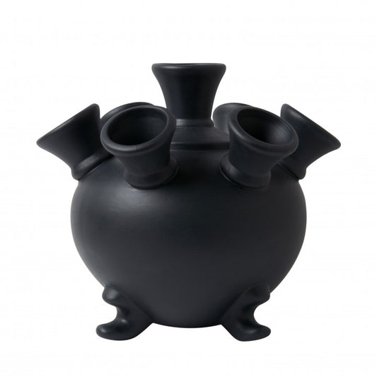 Tulip vase on legs Black - Large | Heinen Delfts Blauw