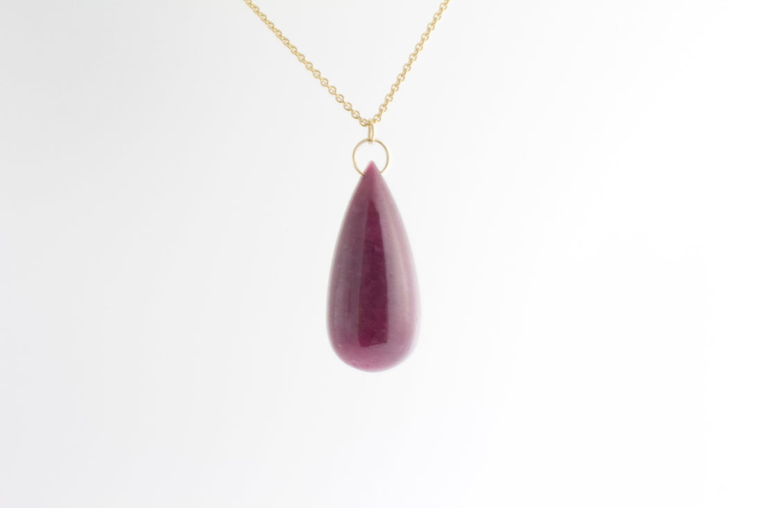 A Statement of Elegance: The Large Ruby Drop Pendant by Mikkel Brøgger