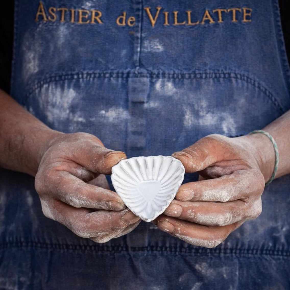 Handmade white Astier de Villatte ceramics
