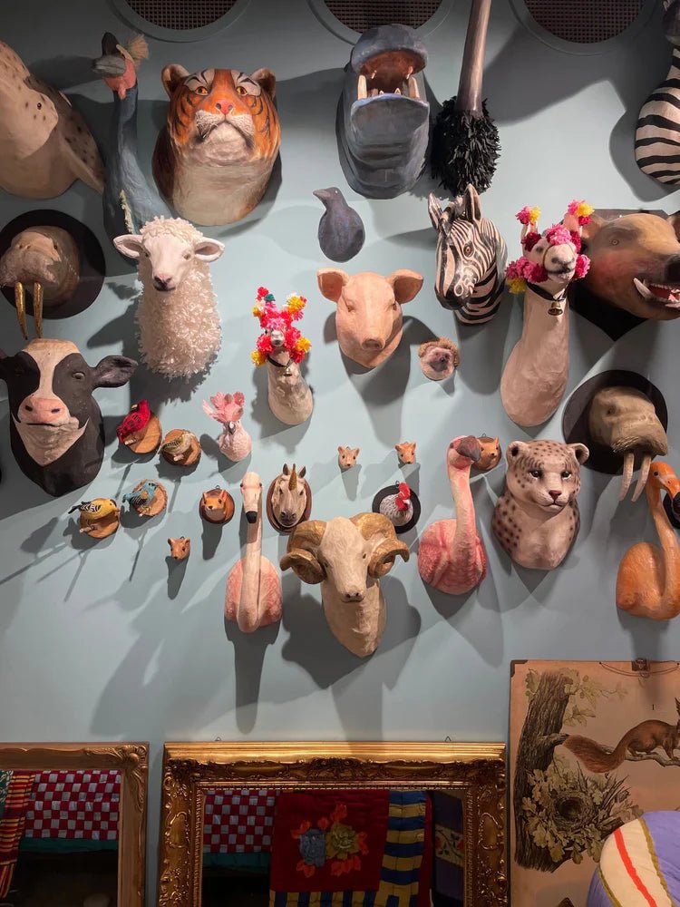 Paper Mâché Animal Trophy Mounts: Handmade Wall Décor with Whimsy & Character - Bon Ton goods