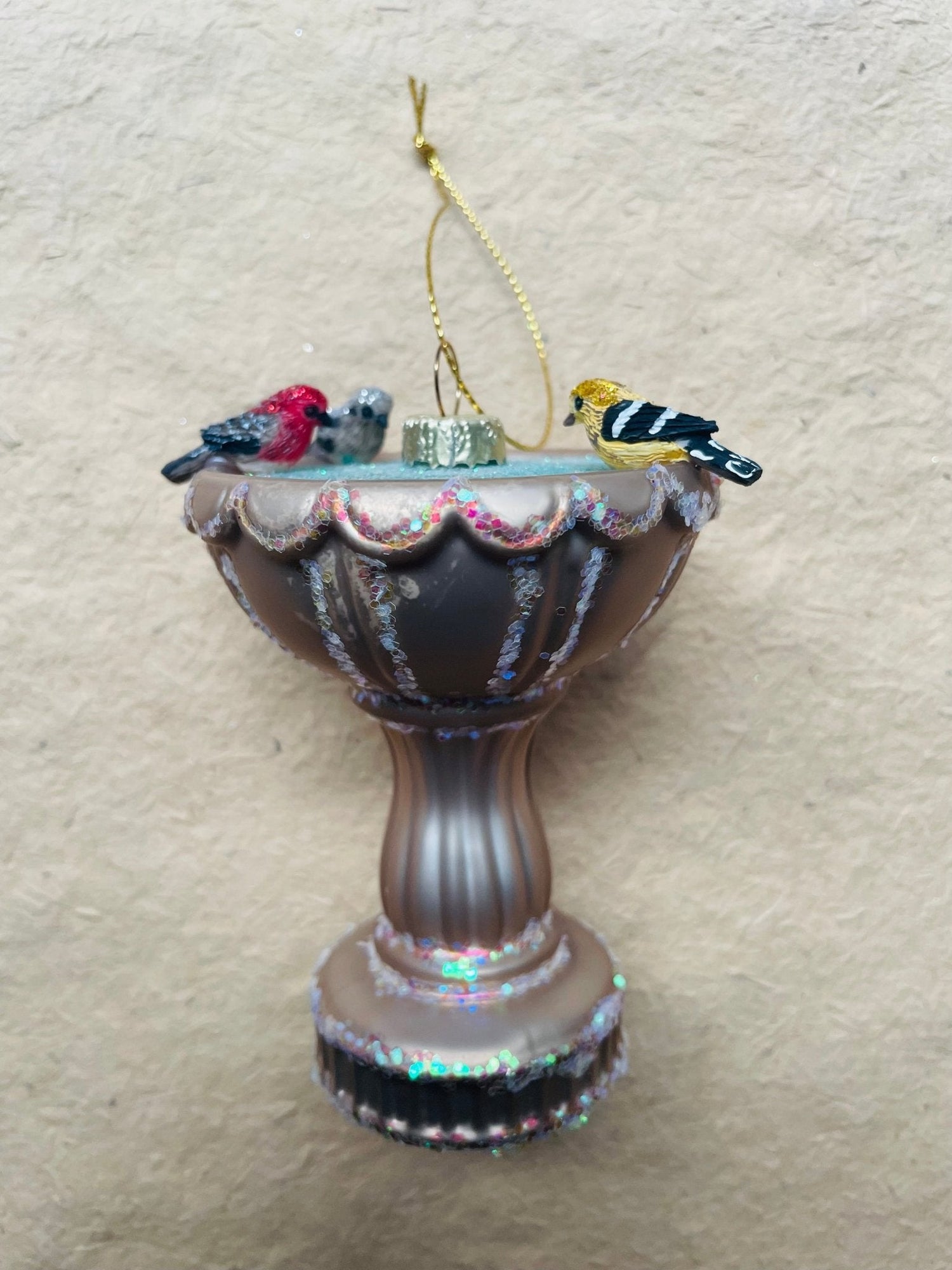 Bird Bath Glass Christmas Ornament - Bon Ton goods