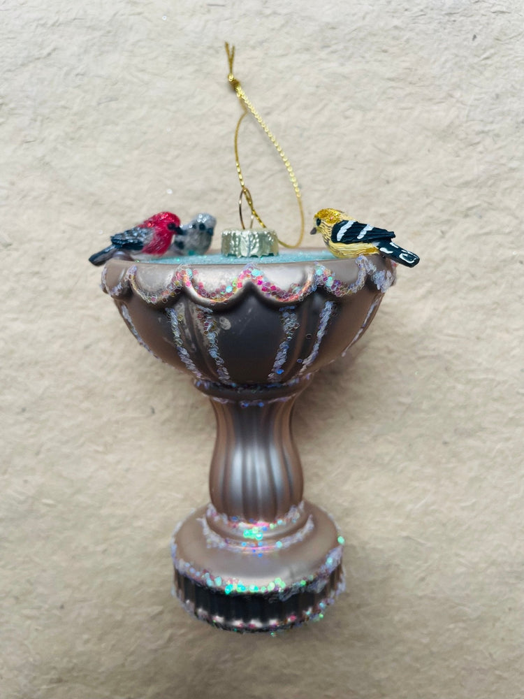 Bird Bath Glass Christmas Ornament - Bon Ton goods