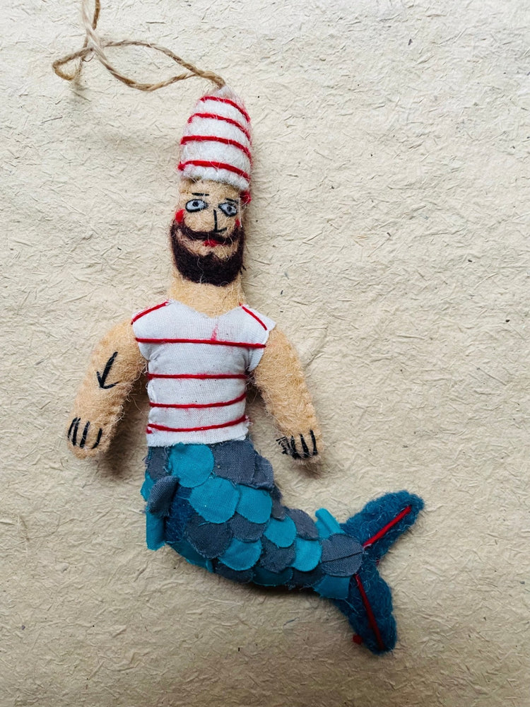 Felt Merman | Christmas Ornament - Bon Ton goods