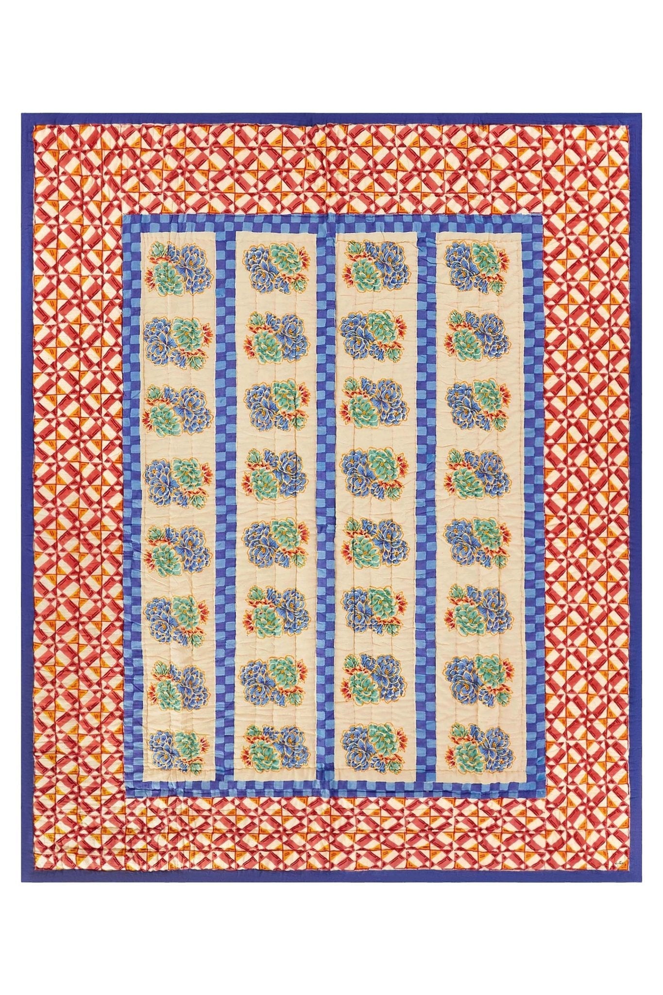 Positano Red Tiles quilt by Lisa Corti in The Autumn House seasonal collection at BON TON goods