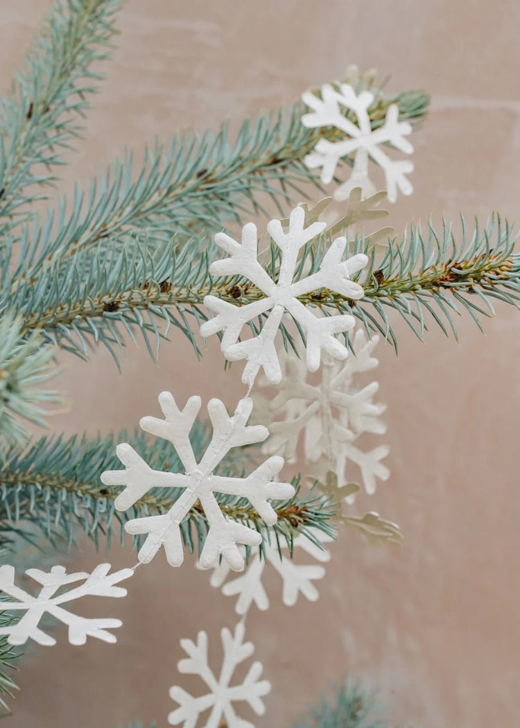 Snow Christmas Garland, White by A World of Craft, Swedish-designed handmade Christmas decoration