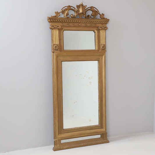 Gustavian Mirror, Early 19th Century (c. 1800–1825), Giltwood, 182 × 84 cm