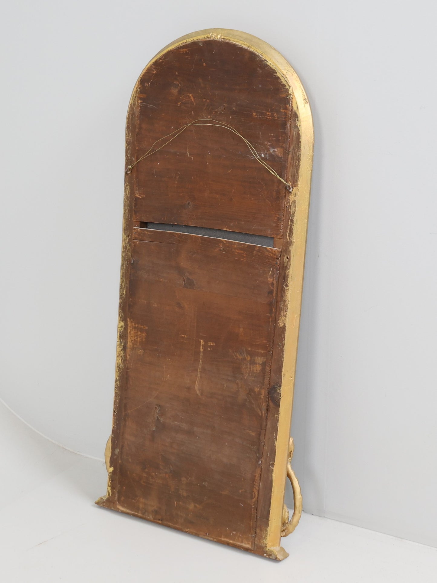 19th Century Gilded Wall Mirror with Braided Rope & Tassel Carving