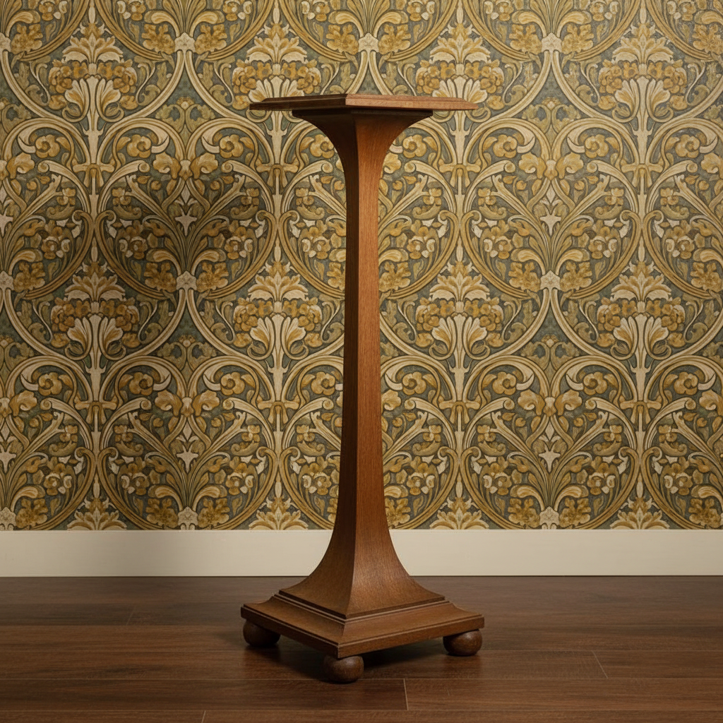 Early 20th Century French Art Nouveau Oak Pedestal