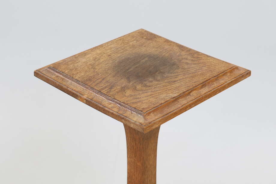 Early 20th Century French Art Nouveau Oak Pedestal