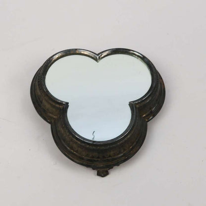 Antique Trefoil Mirror Plateau in Nickel Silver
