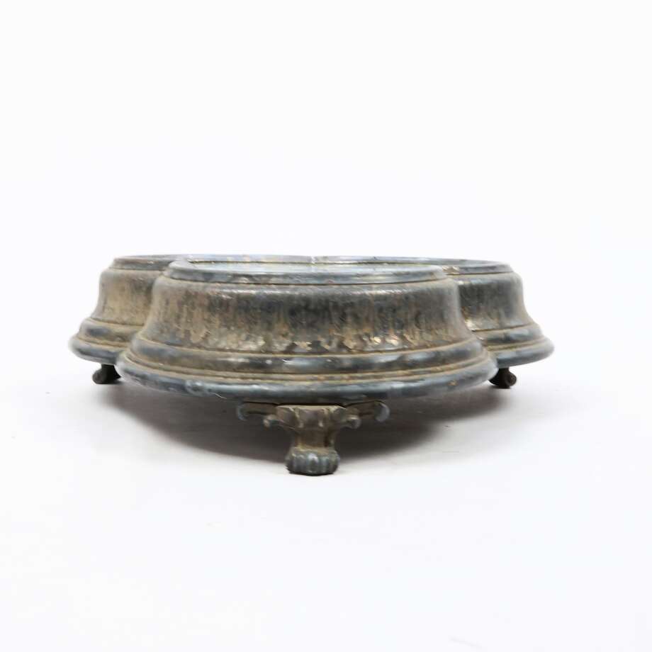 Antique Trefoil Mirror Plateau in Nickel Silver