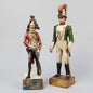 Pair of Painted Napoleonic Military Figures, Hand-Carved Wood, 19th Century