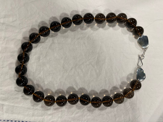Smoky Quartz Bead Necklace: Bold Gemstone Statement | Mikkel Brøgger