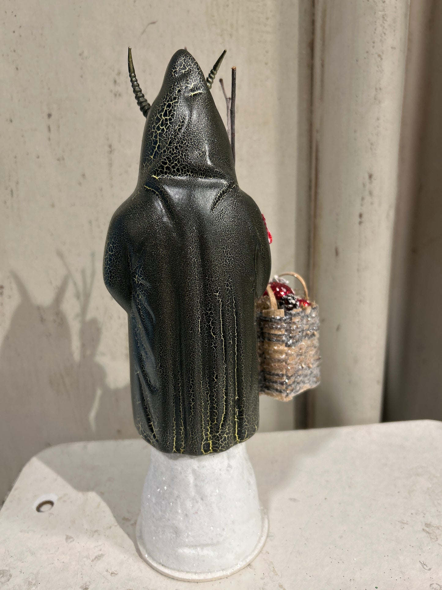 Krampus - Black Crackle Gold With Mushrooms | Ino Schaller