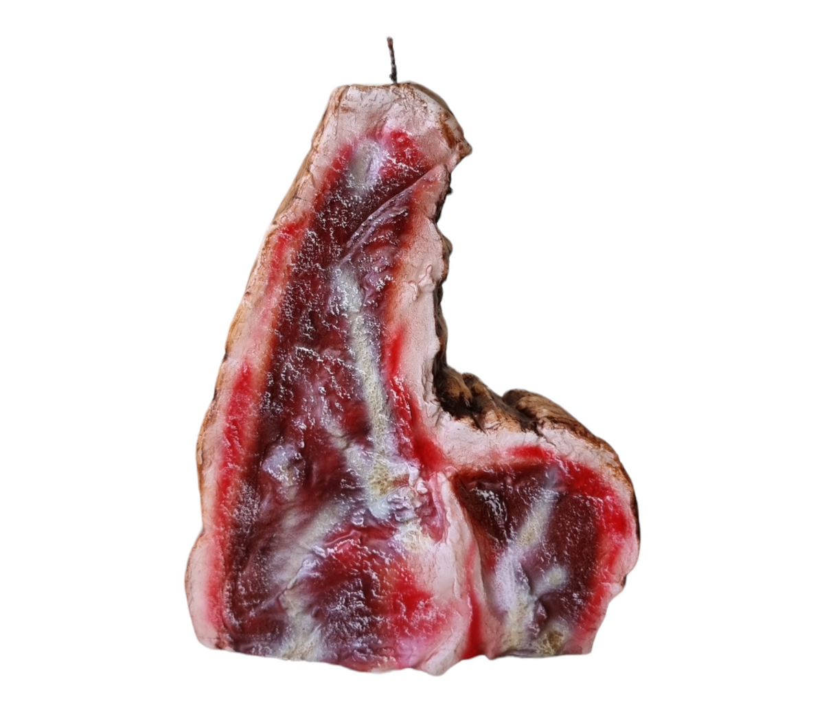 Rib Steak Wax Candle handmade in Italy by Cereria Introna