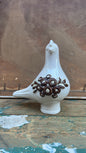 Vintage Rosa Ljung Ceramic Bird with Brown Floral Relief