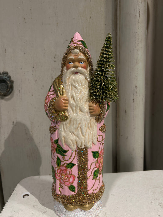 Pink Santa with Flower Decoration | Ino Schaller
