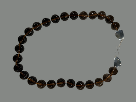 Smoky Quartz Bead Necklace: Bold Gemstone Statement | Mikkel Brøgger