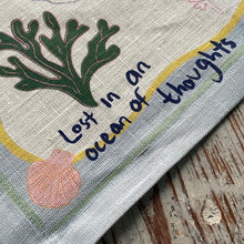 Load image into Gallery viewer, Lost in Thoughts of Ocean Placemat (Light Blue &amp; White) - NojiNoji
