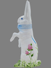 Load image into Gallery viewer, White Bunny Upright with Hand Painted Flower Decorations, Medium - Ino Schaller
