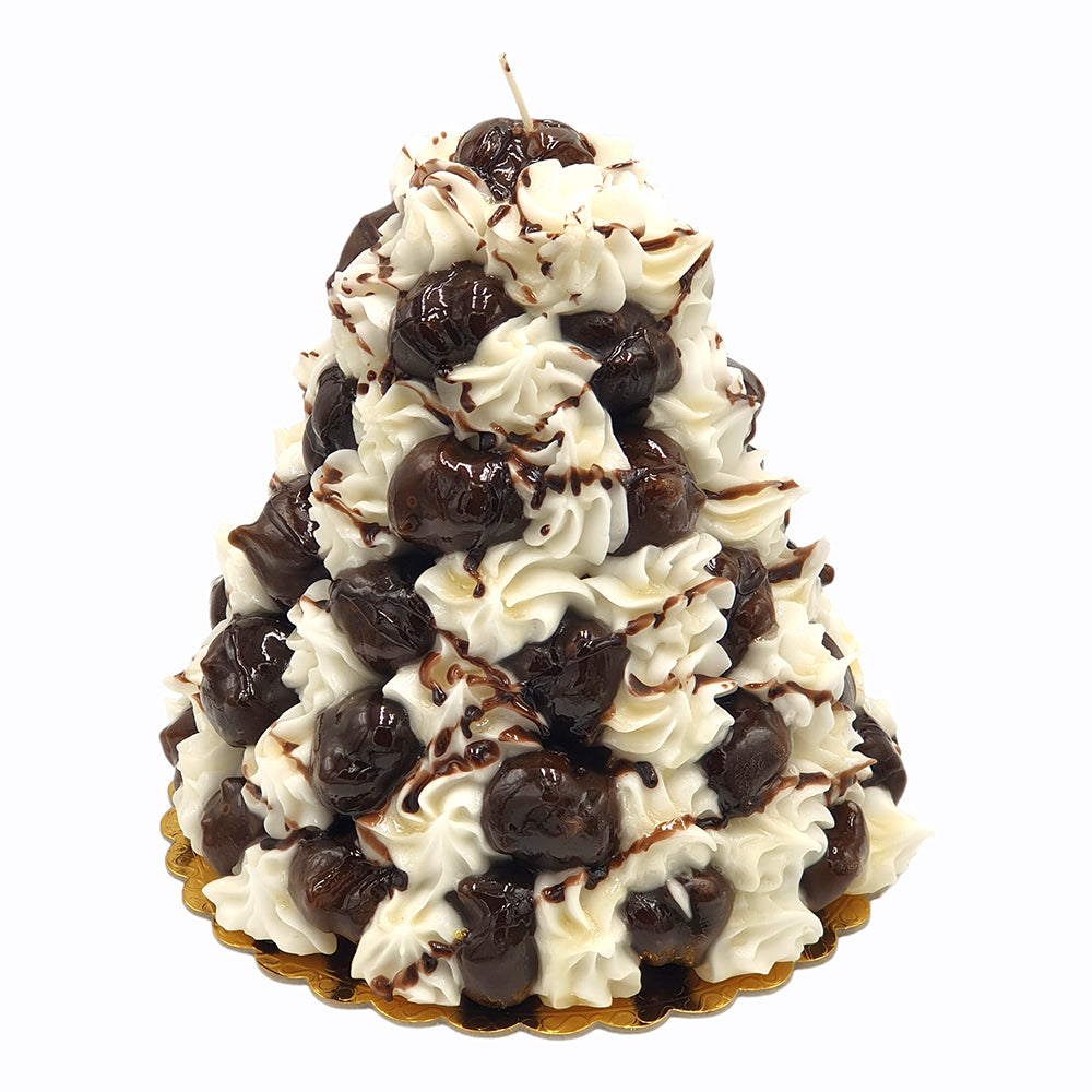 Large Profiterole Cake Wax Candle handmade in Italy by Cereria Introna