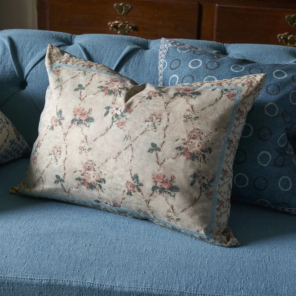 Vintage Floral Linen Cushion - John Derian