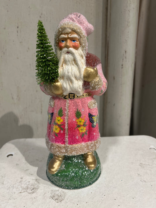 Faded Pink Santa with Butterfly Decoration | Ino Schaller