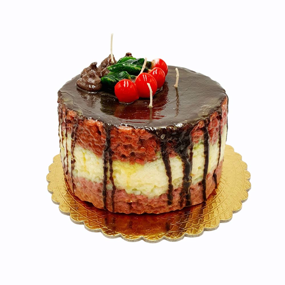 Chocolate Trifle Cake Wax Candle handmade in Italy by Cereria Introna