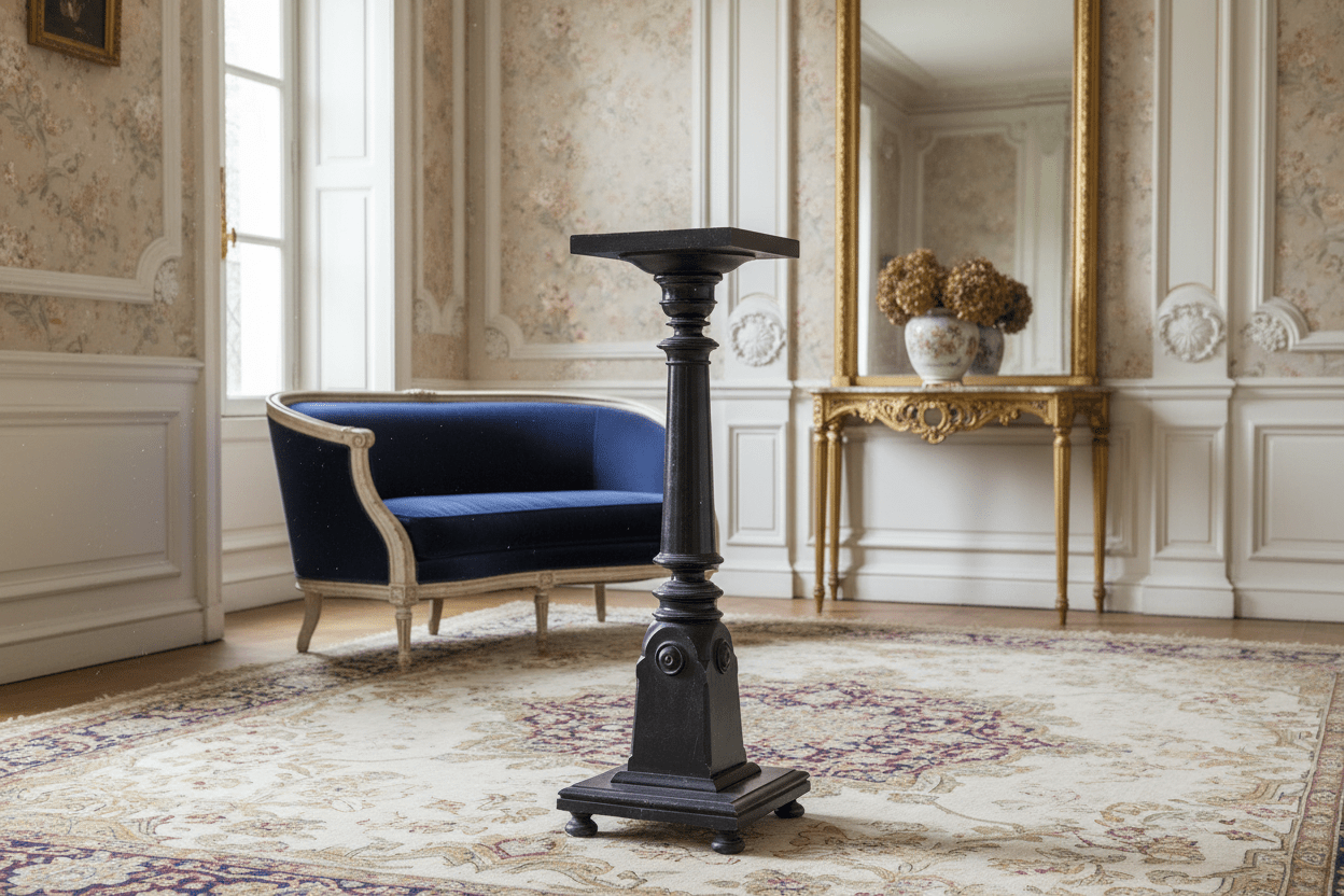 19th Century Blackened Wood Pedestal - Bon Ton goods