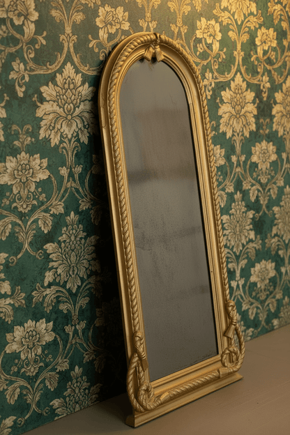 19th Century Gilded Wall Mirror with Braided Rope & Tassel Carving - Bon Ton goods