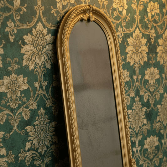 19th Century Gilded Wall Mirror with Braided Rope & Tassel Carving - Bon Ton goods