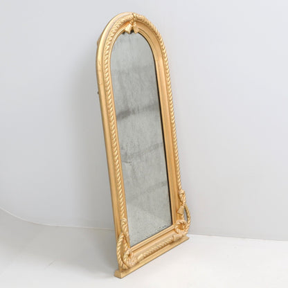 19th Century Gilded Wall Mirror with Braided Rope & Tassel Carving - Bon Ton goods
