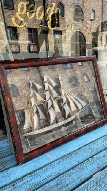 19th Century Ship Diorama — Framed Maritime Scene - BON TON goods