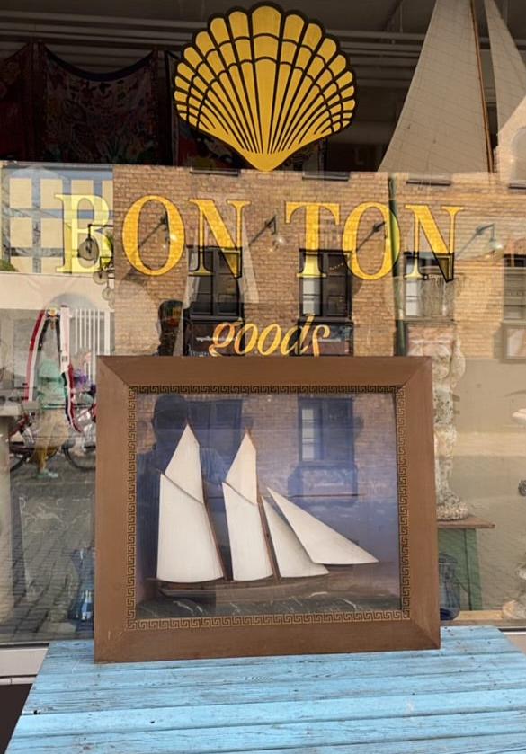 19th Century Ship Diorama — Framed Maritime Scene - Bon Ton goods