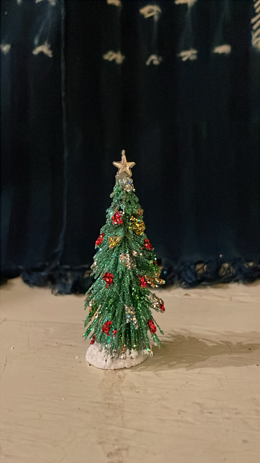 Tiny Green Brush Christmas Tree