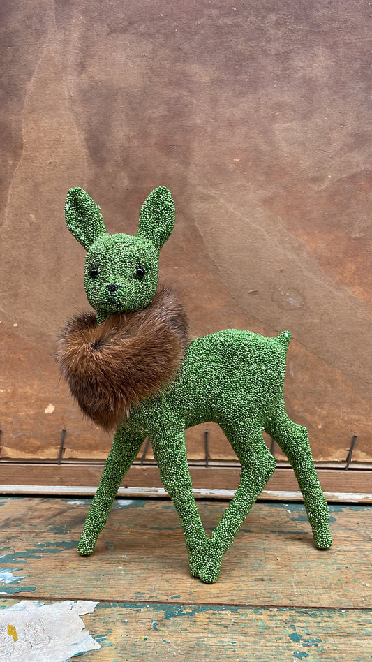 Beaded Bambi Green with Fun Collar | Ino Schaller
