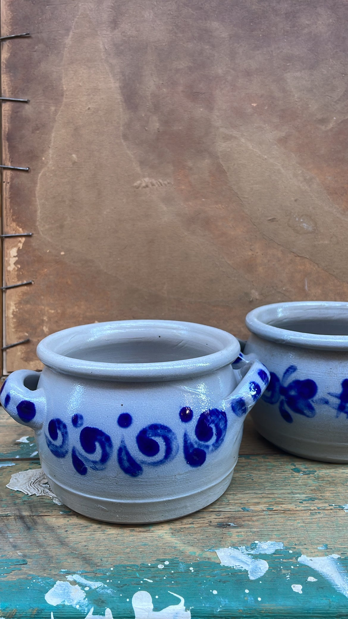 Set of Two Blue-Decorated Stoneware Bowls  Europe, late 19th–early 20th century