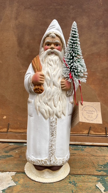 Antique Cream with Brown Bag Santa | Ino Schaller