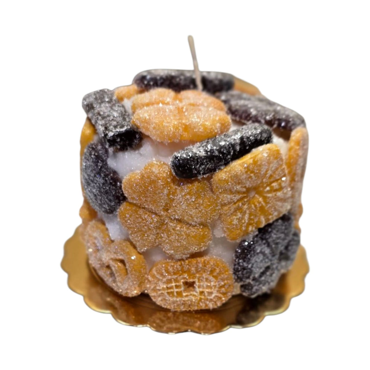 Small Biscuit Cake Wax Candle handmade in Italy by Cereria Introna