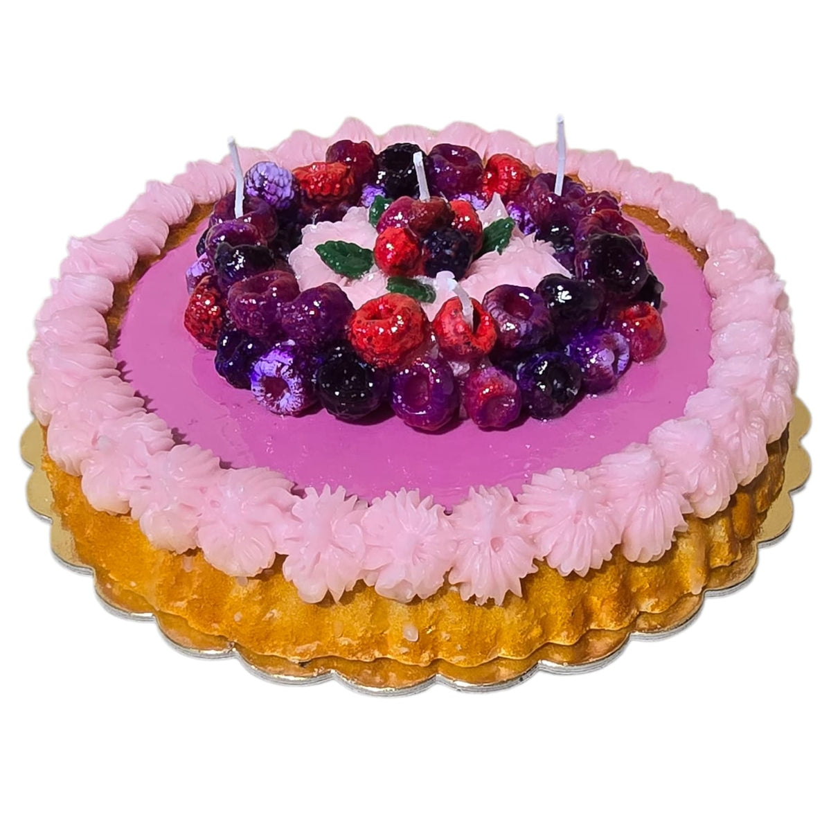 Wild Berry Mousse Tart Wax Candle handmade in Italy by Cereria Introna